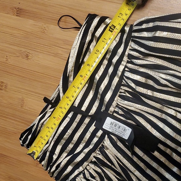 Nwt Pinko black and gold metallic stripe skirt sz  36 - Picture 6 of 9